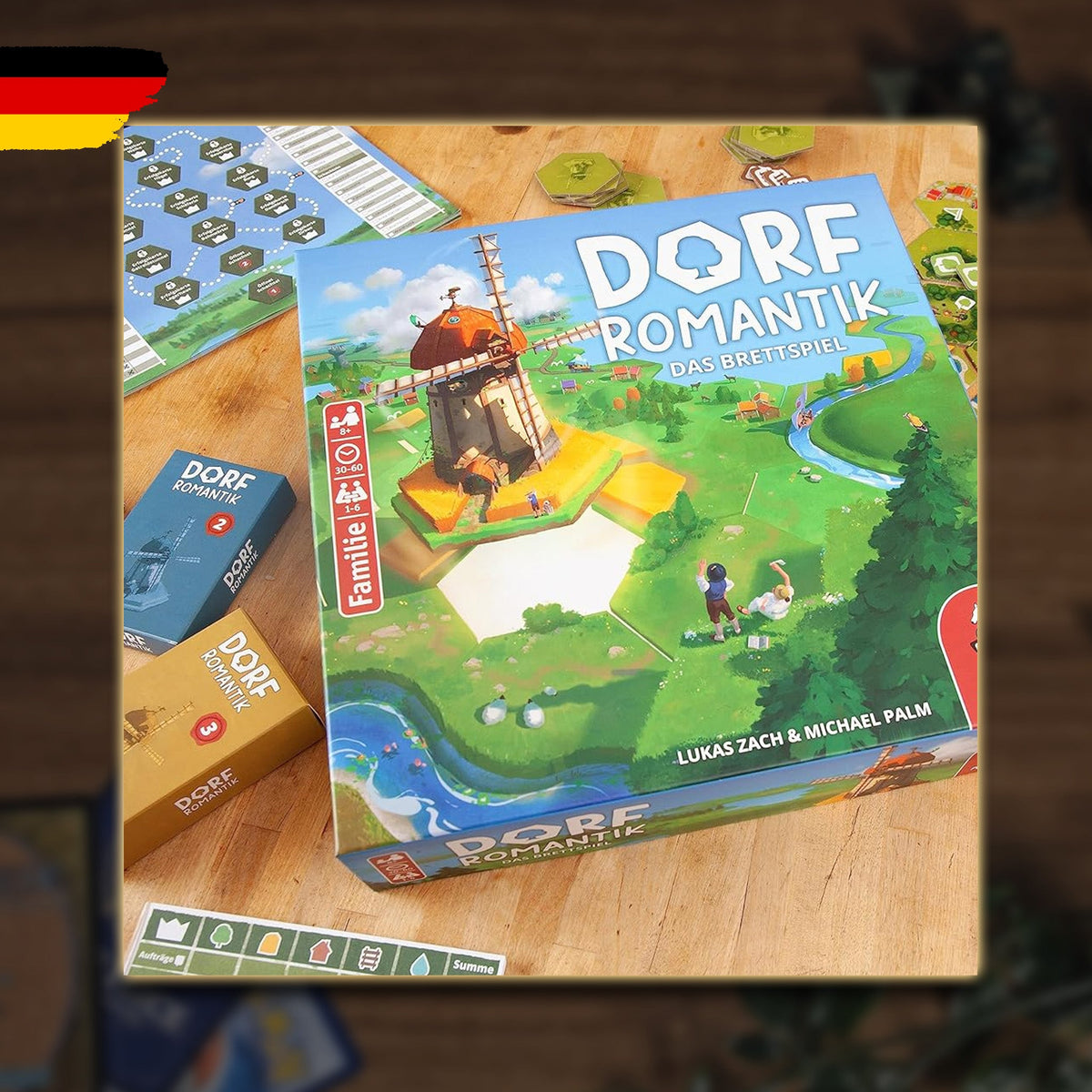 Dorfromantik - Das Brettspiel Kampagne und Spielfeld
