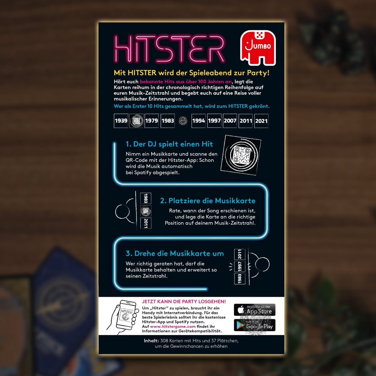 Hitster Das Original Verpackungsrückseite (DE)