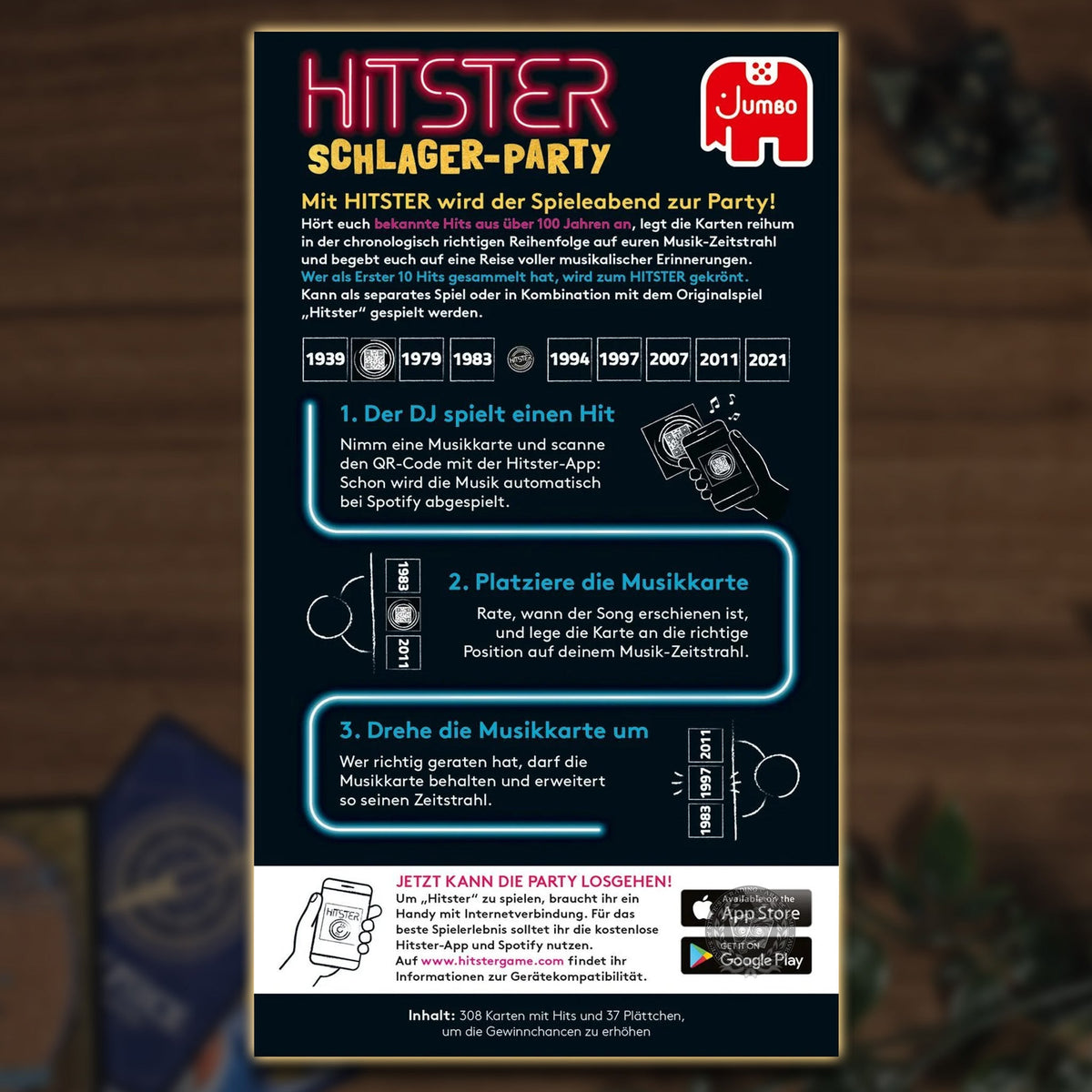Hitster Schlager-Party Verpackungsrückseite (DE)
