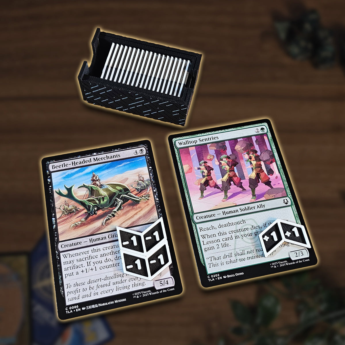 MTG Counter/Marken +1+1 und -1-1 inkl. Box Spielbeispiel